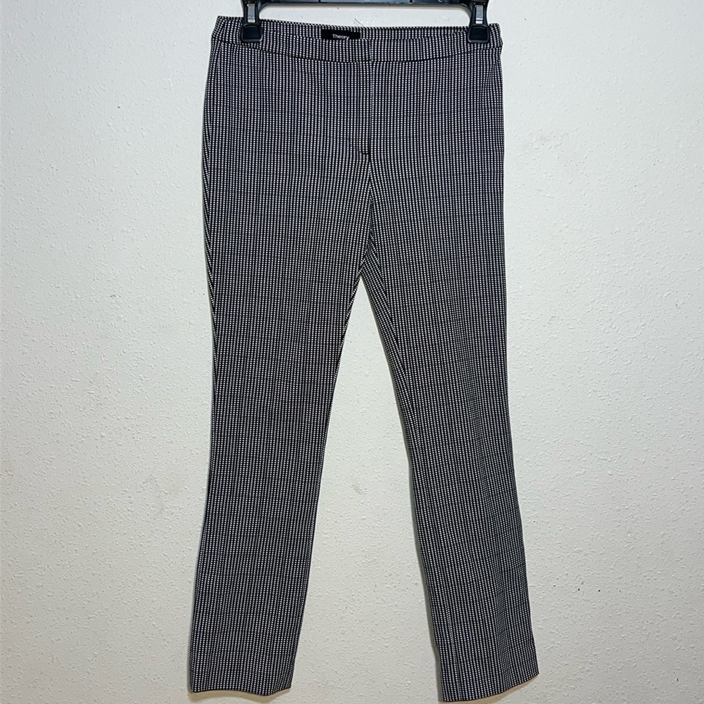 Theory Womens Black Cream Houndstooth Classy Fit Skinny Pants Size 00